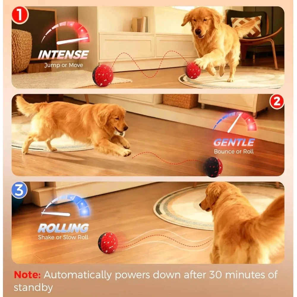 AWESOME Interactive Red/Black Dog Toy Ball w/ Remote Control
